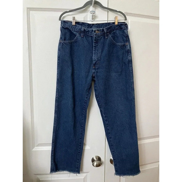 Vintage Rustler Jeans Mens 32 Blue Straight Leg Western Denim Dad Jeans - Picture 1 of 3